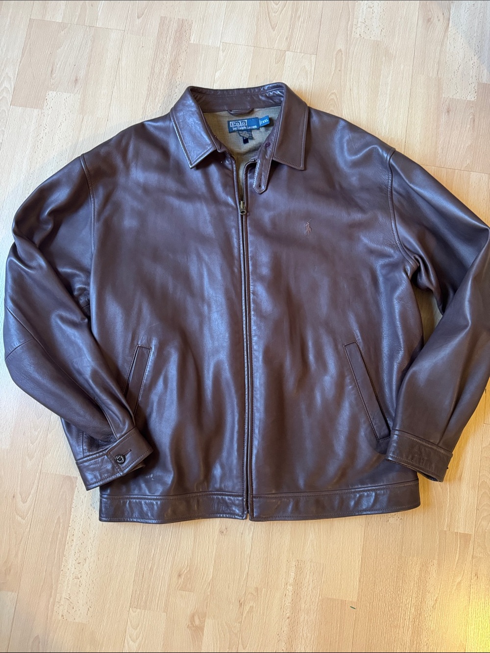 Polo Ralph Lauren Vintage leather Full Zip jacket XXL